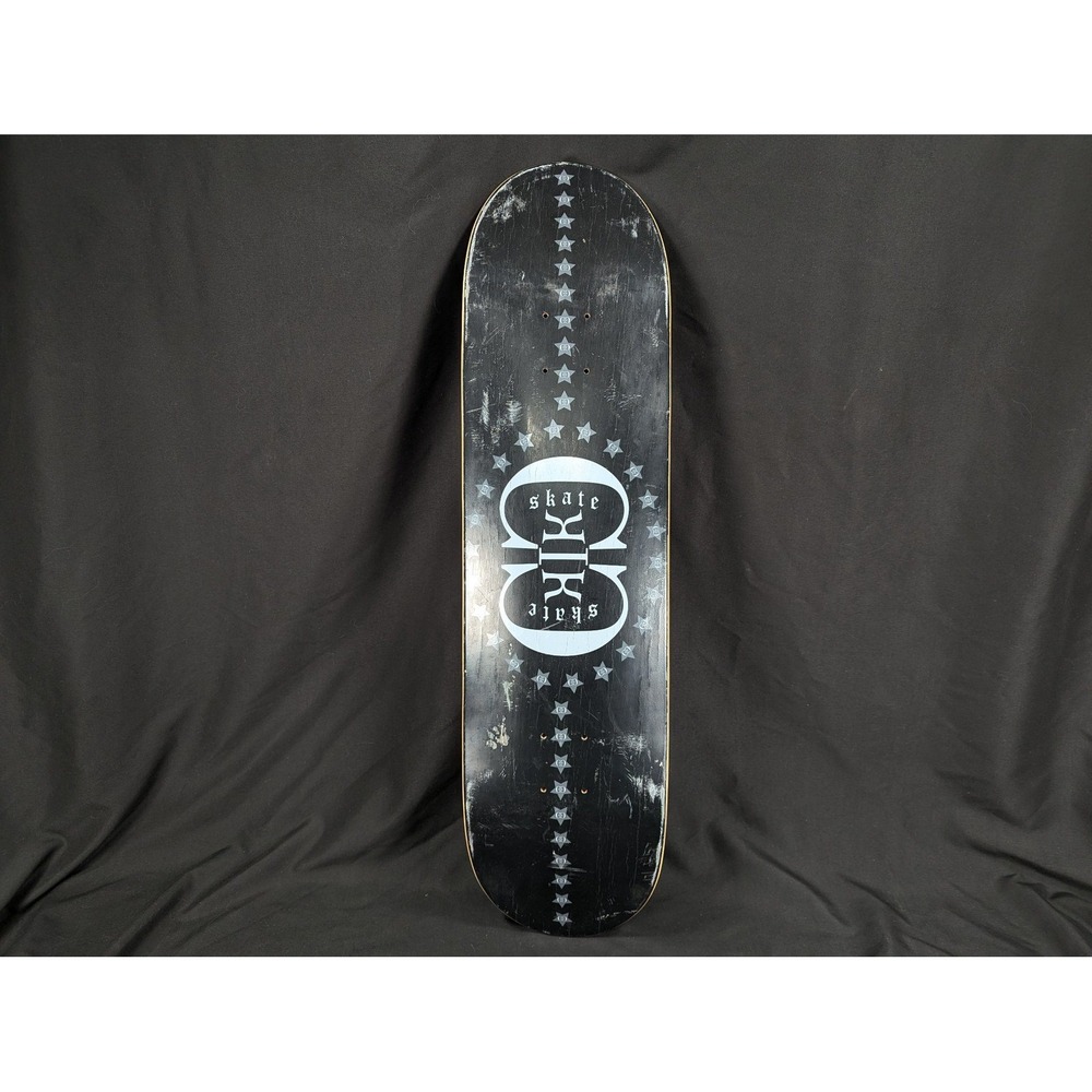 Skate Mental Skateboard Deck Black Star Logo Red Wood Grain 8.25in